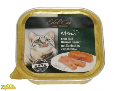 Консервы (влажный корм) для кошек Edel Cat mit Kaninchen Паштет Кролик 100г-арт.1000305