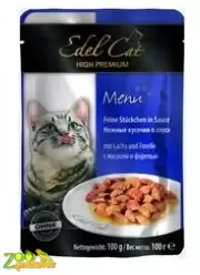 Консервы (влажный корм) для кошек Edel Cat mit Lachs und Forelle Лосось Форель 100г-арт.1000308/1002021