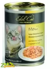 Консервы (влажный корм) для кошек Edel Cat mit Hahnchen und Ente Курица Утка 400г-арт.1000316