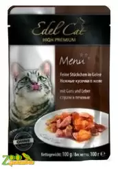 Консервы (влажный корм) для кошек Edel Cat mit Gans und Leber Гусь Печень в желе 100г-арт.1002025