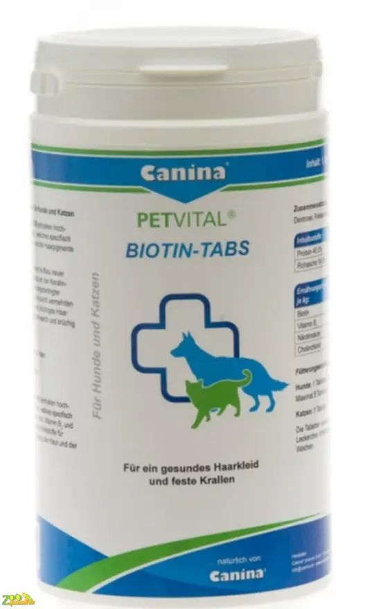 CANINA PETVITAL Biotin-Tabs Витамины для шерсти собак и кошек 100г(50т)