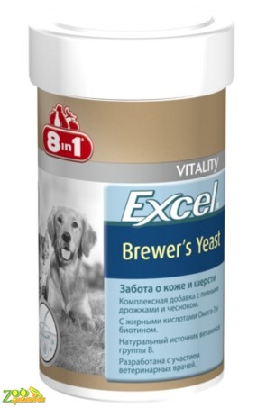 8in1 Exel Brewers Yeast Пивные дрожжи для собак и кошек