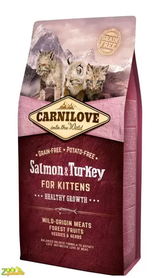 Сухой беззерновой корм для котят Carnilove Cat Salmon & Turkey - Kitten (индейка и лосось)…