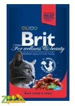 Консервы (влажный корм) для кошек Brit Premium Cat Пауч Тушеная Говядина Горошек 100г