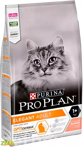 Pro Plan Elegant 10 кг Сухой корм для кошек с чувствительной кожей Выведение шерсти Лосось