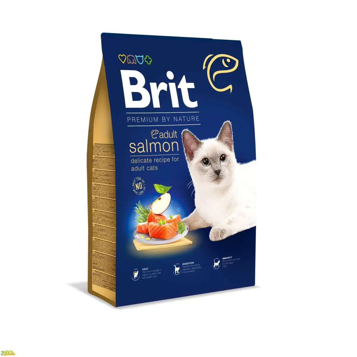 Сухой корм для кошек BRIT PREMIUM Cat Adult Salmon Лосось 8 кг