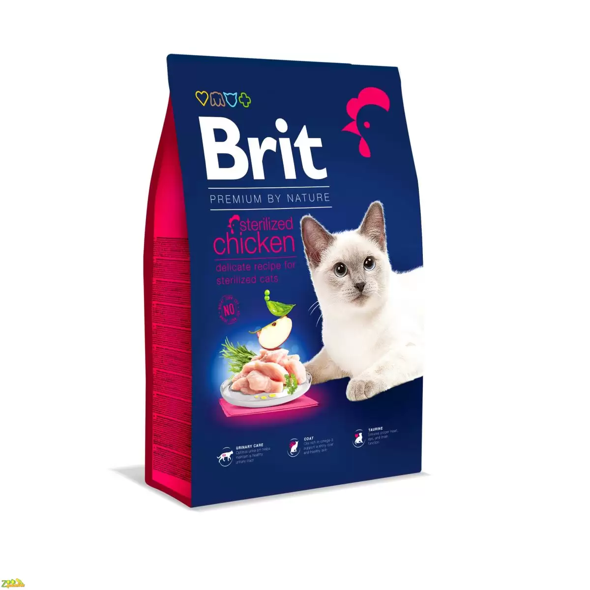 Сухой корм для кошек Кастраты Стерилизованные BRIT PREMIUM Cat Sterilised 8 кг курица