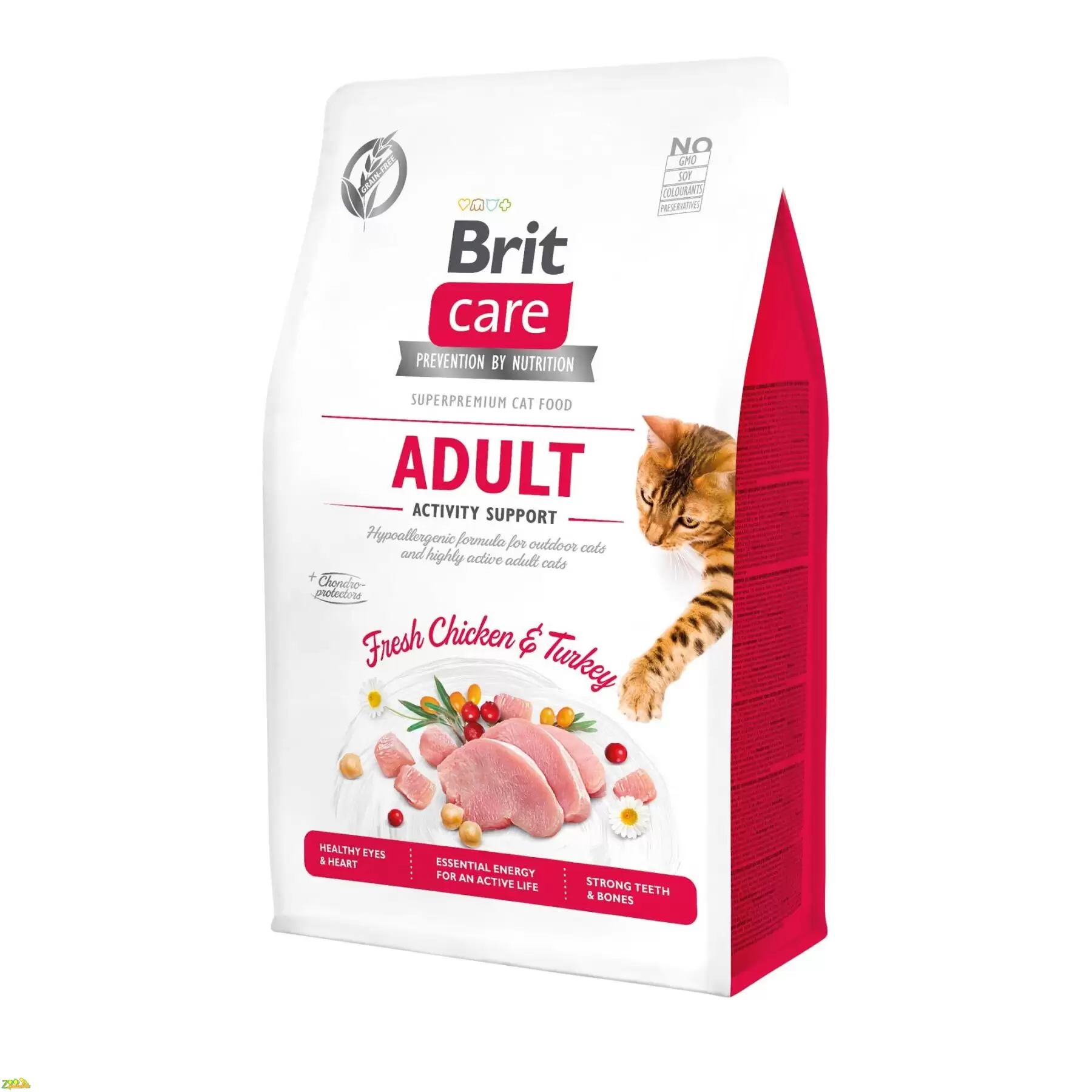 Сухой корм для взрослых кошек Brit Care Cat GF Adult Activity Support курица индейка 7 кг