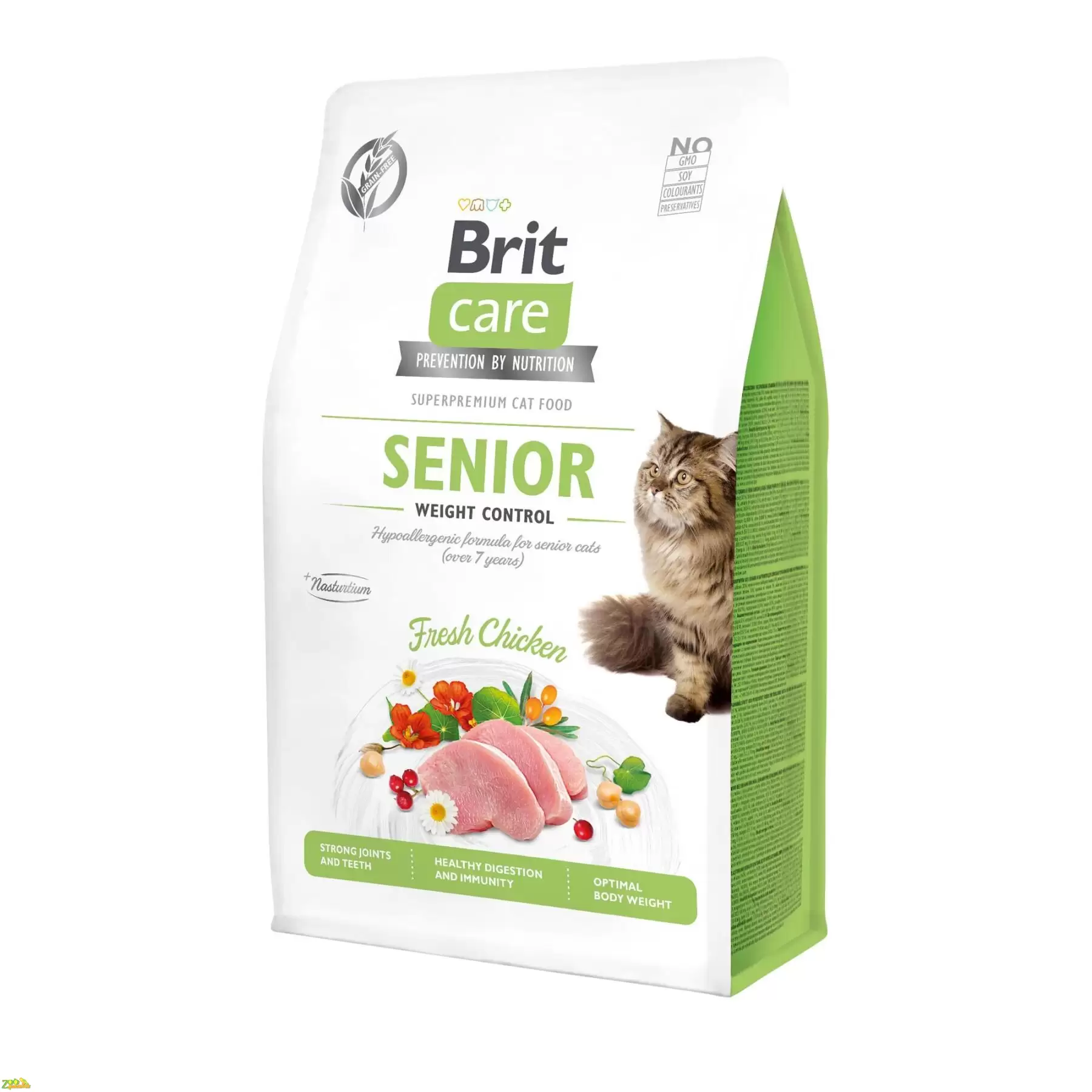 Сухой корм для пожилых кошек Brit Care Cat GF Senior Weight Control курица 2 кг