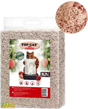 Наполнитель для кошачьего туалета TOP CAT TOFU ТОФУ - соевый наполнитель, с ароматом КЛУБНИКА