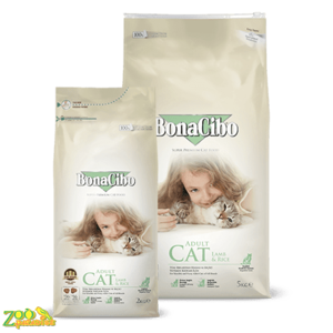Сухой корм для взрослых кошек с ягнёнком и рисом BONACIBO ADULT CAT LAMB & RICE