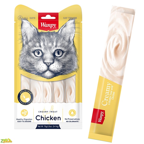 Жидкое лакомство для котов курица Wanpy Creamy Lickable Treats Chicken