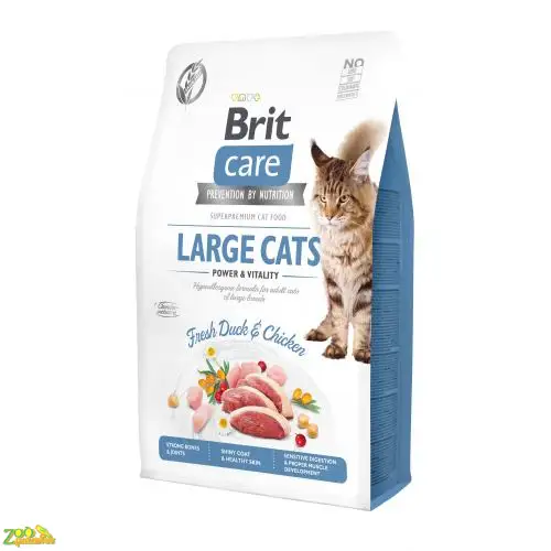 Brit Care Cat GF Large cats Power & Vitality сухой корм для кошек крупных пород с курицей и…