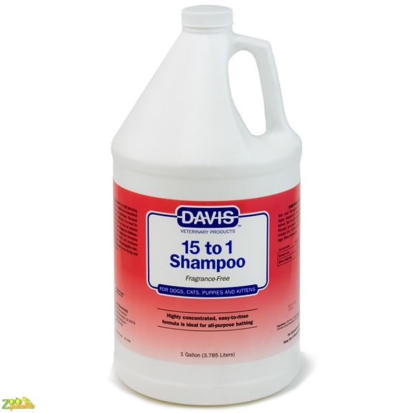 Davis 15 to 1 Shampoo Fragrance-Free ДЭВИС 1:15 шампунь без запаха для собак и котов, концентрат 3,8 л арт 15SG