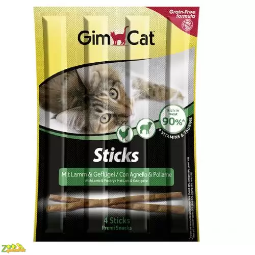 GimCat Sticks 4 шт. лакомство для кошек с ягнёнком