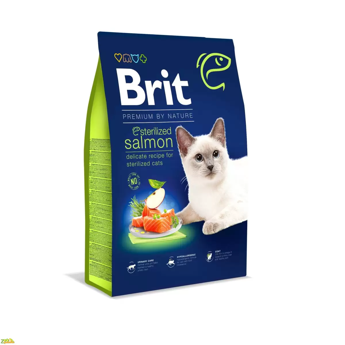 Сухой корм для кошек Кастраты Стерилизованные BRIT PREMIUM Cat Sterilised 1.5 кг лосось