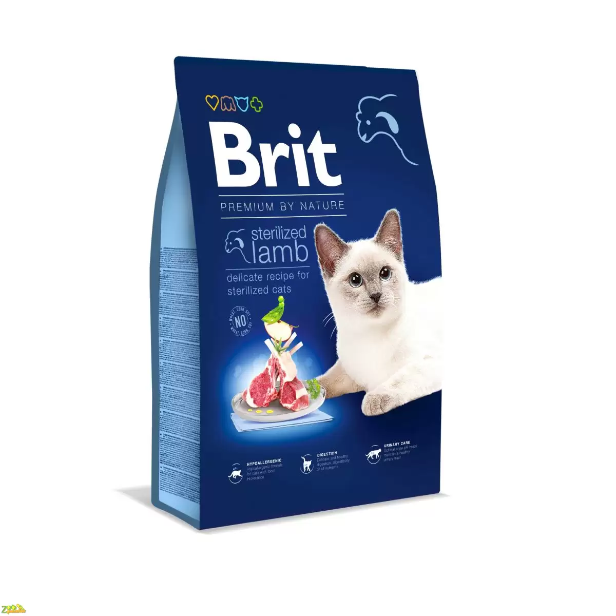 Сухой корм для кошек Кастраты Стерилизованные BRIT PREMIUM Cat Sterilised 8 кг ягнёнок