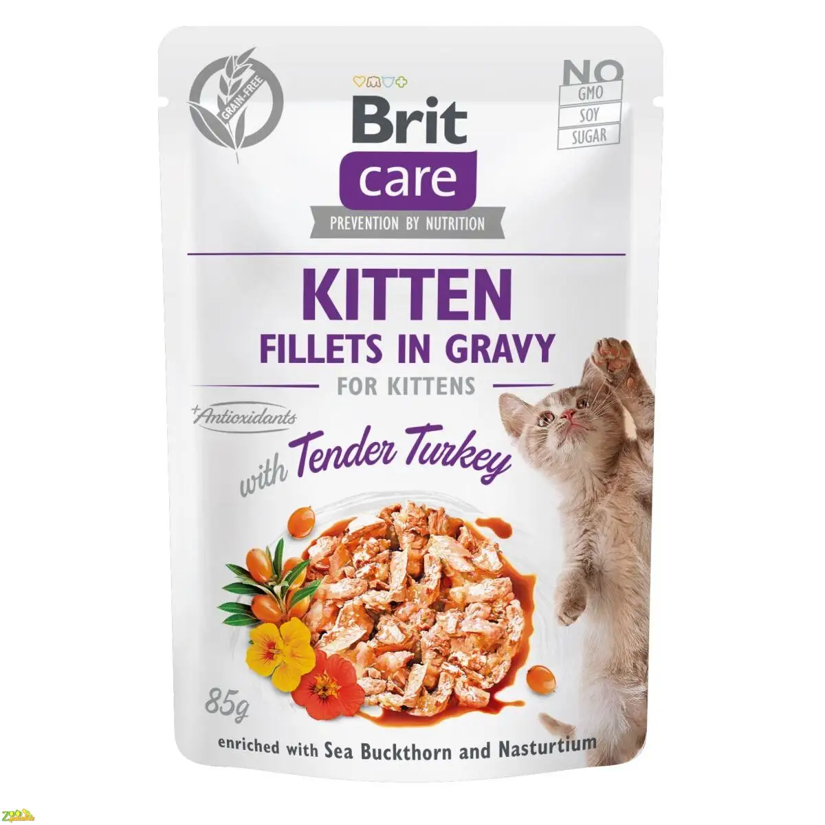 Влажный корм для котят Brit Care Cat pouch 85g (филе индейки в соусе) 100531