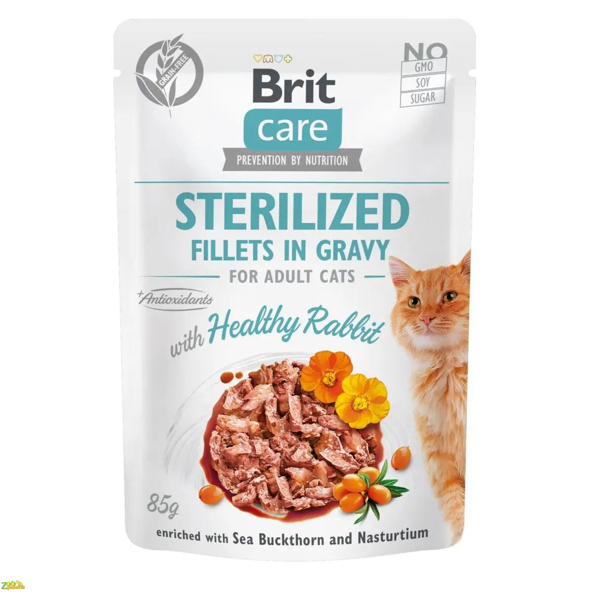 Влажный корм для стерилизованных котов Brit Care Cat pouch 85g (филе кролика в соусе) 100526