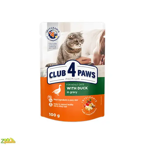 CLUB 4 PAWS ПРЕМИУМ "с уткой в соусе" 85 г 324 шт