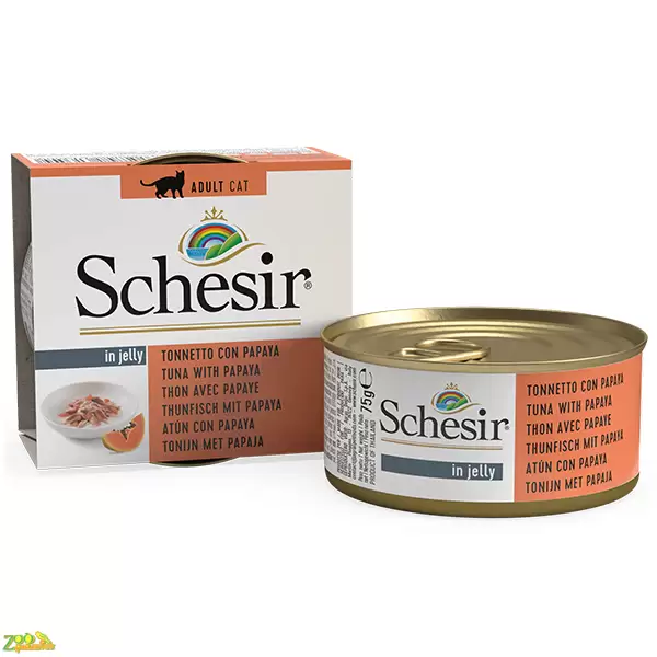 Консервы (влажный корм) для кошек Schesir (Tuna Papaya) Шезир ТУНЕЦ С ПАПАЙЕЙ 75г (613509)