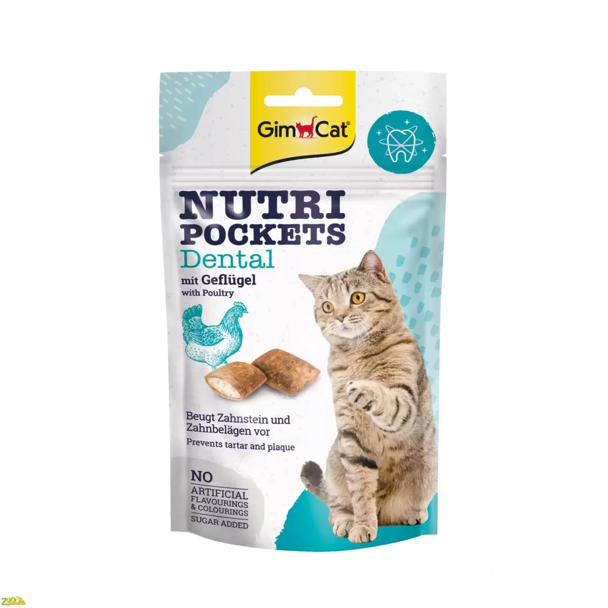 Витаминные лакомства для кошек GimCat Nutri Pockets Dental 60 г (для гигиены полости рта)