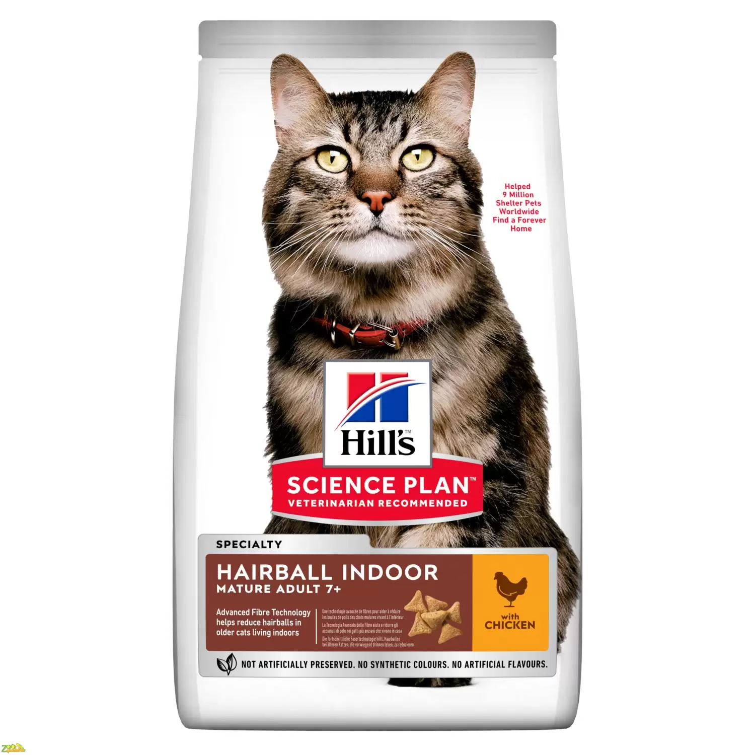 Сухой корм для пожилых кошек с эффектом выведения шерсти Hills SP Feline Mature Adult 7+ Hairball…