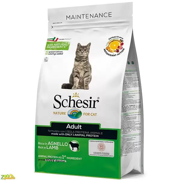 Schesir Cat Adult Lamb ШЕЗИР ВЗРОСЛЫЙ ЯГНЕНОК сухой монопротеиновый корм для котов 10 кг