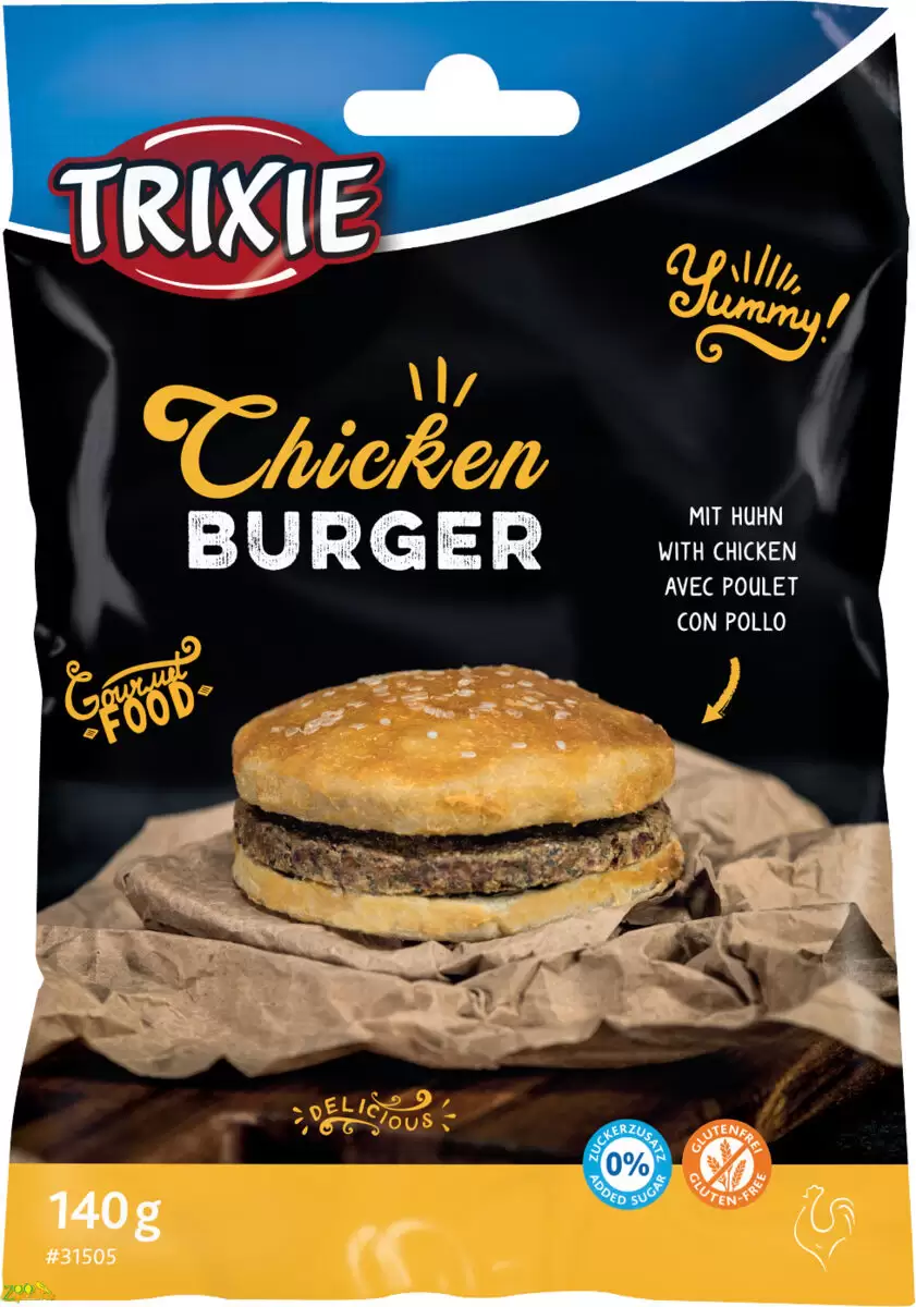 Ласощі Trixie для собак "Chucekn Burger" Бургер з куркою та сиром'ятною шкірою 9см 140г арт.31505