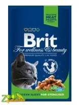 Консервы (влажный корм) для кошек Brit Premium Cat Пауч Курица для стерилизованных 100г