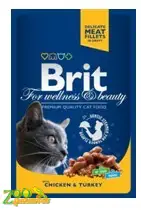 Консервы (влажный корм) для кошек Brit Premium Cat Пауч Курица Индейка 100г