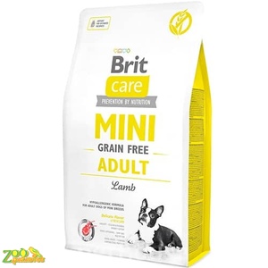 Сухой беззерновой гипоаллергенный корм для взрослых собак миниатюрных пород Brit Care Mini Grain Free Adult 7 кг